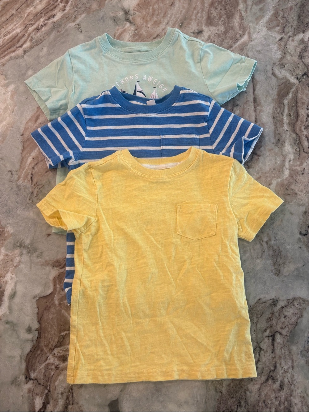 Janie and Jack Boys Cotton Short Sleeve T-shirt Pocket Tee Bundle Lot Size 4